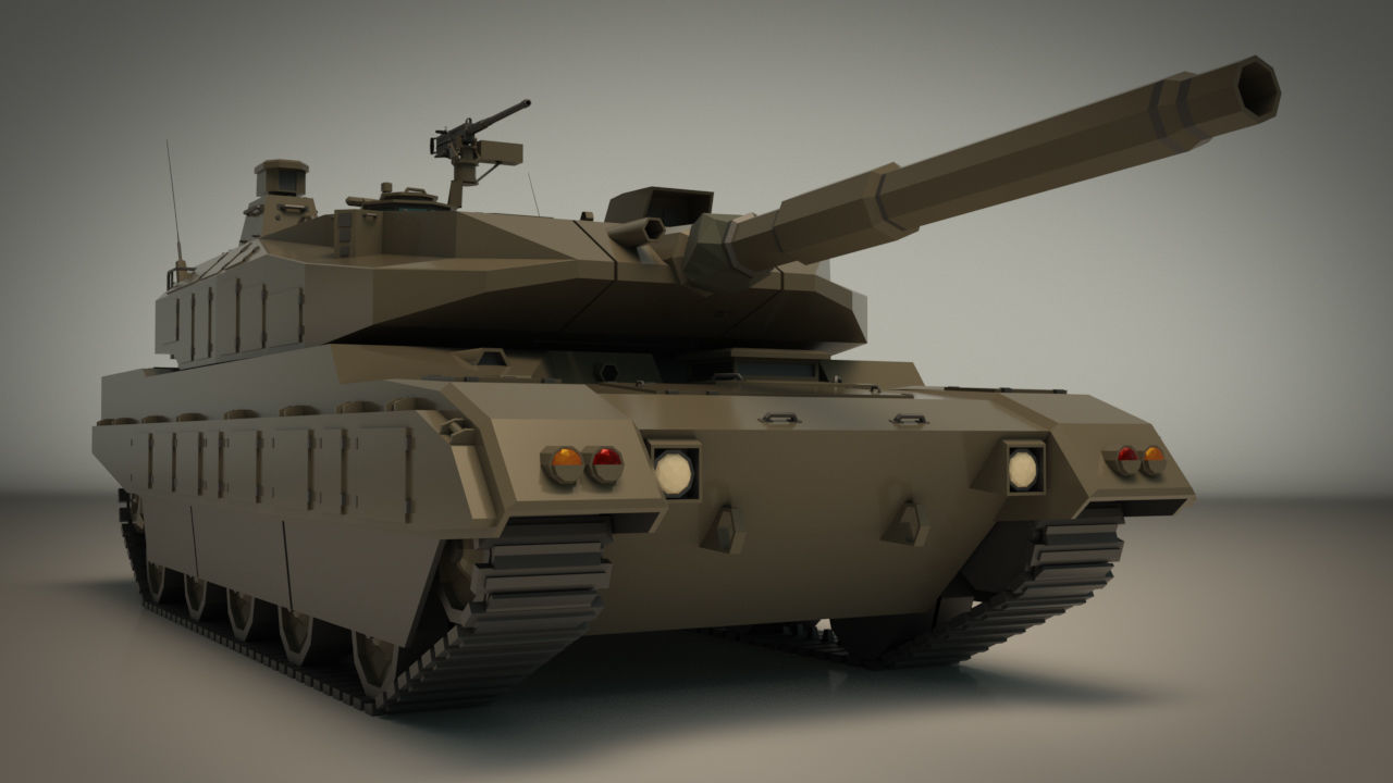 Low Poly Tank 03 Low-poly 3D model_7