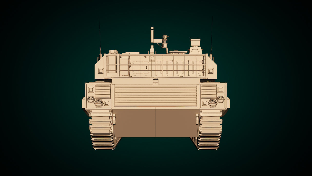 Low Poly Tank 03 Low-poly 3D model_12