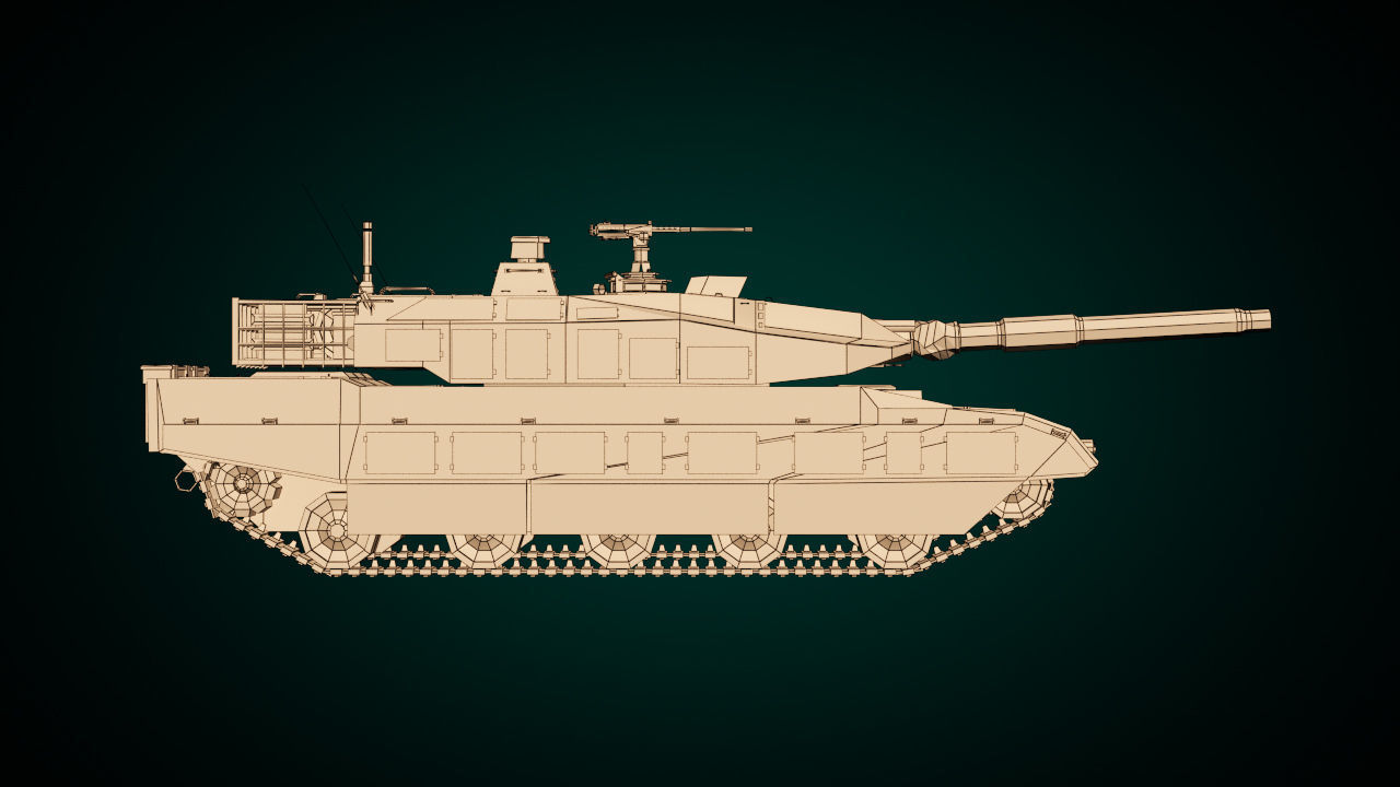 Low Poly Tank 03 Low-poly 3D model_11