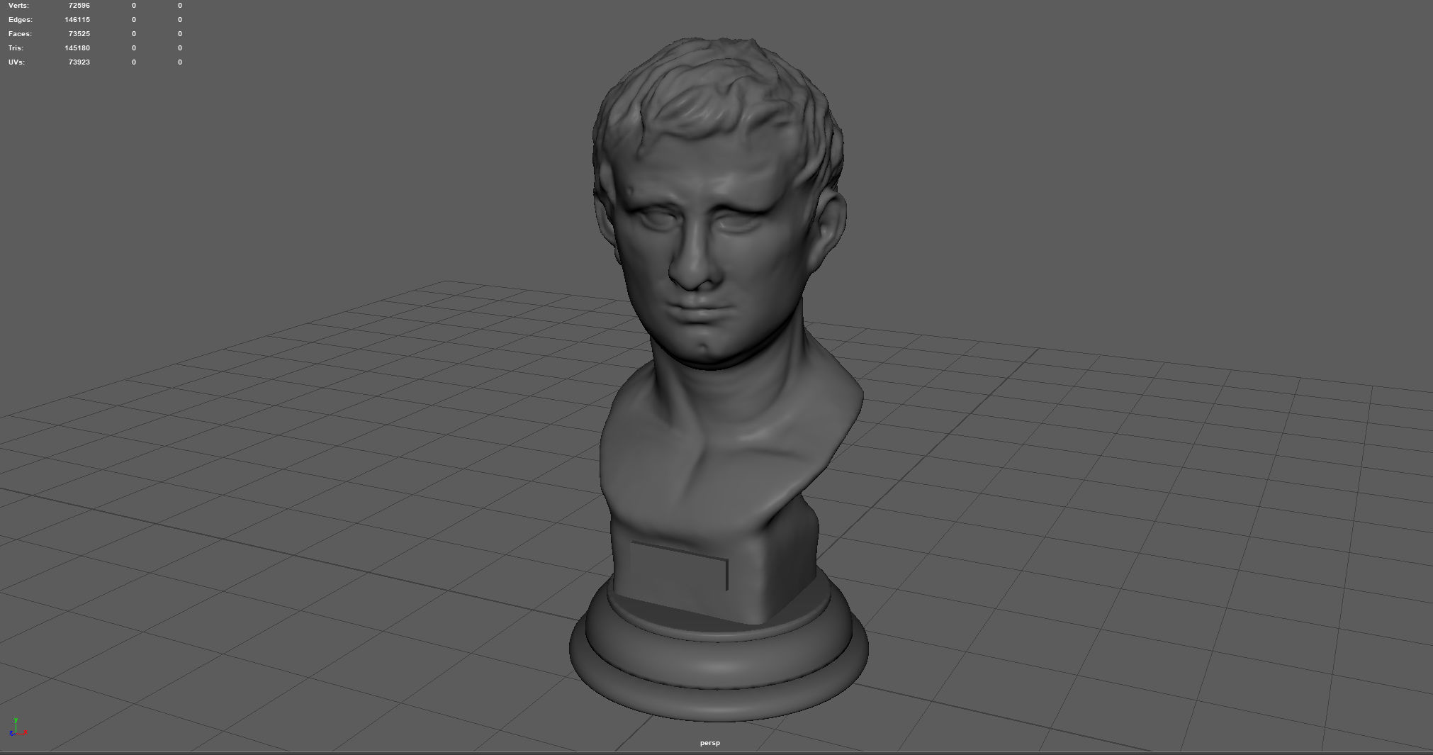 Agrippa Bust Low-poly 3D model_3