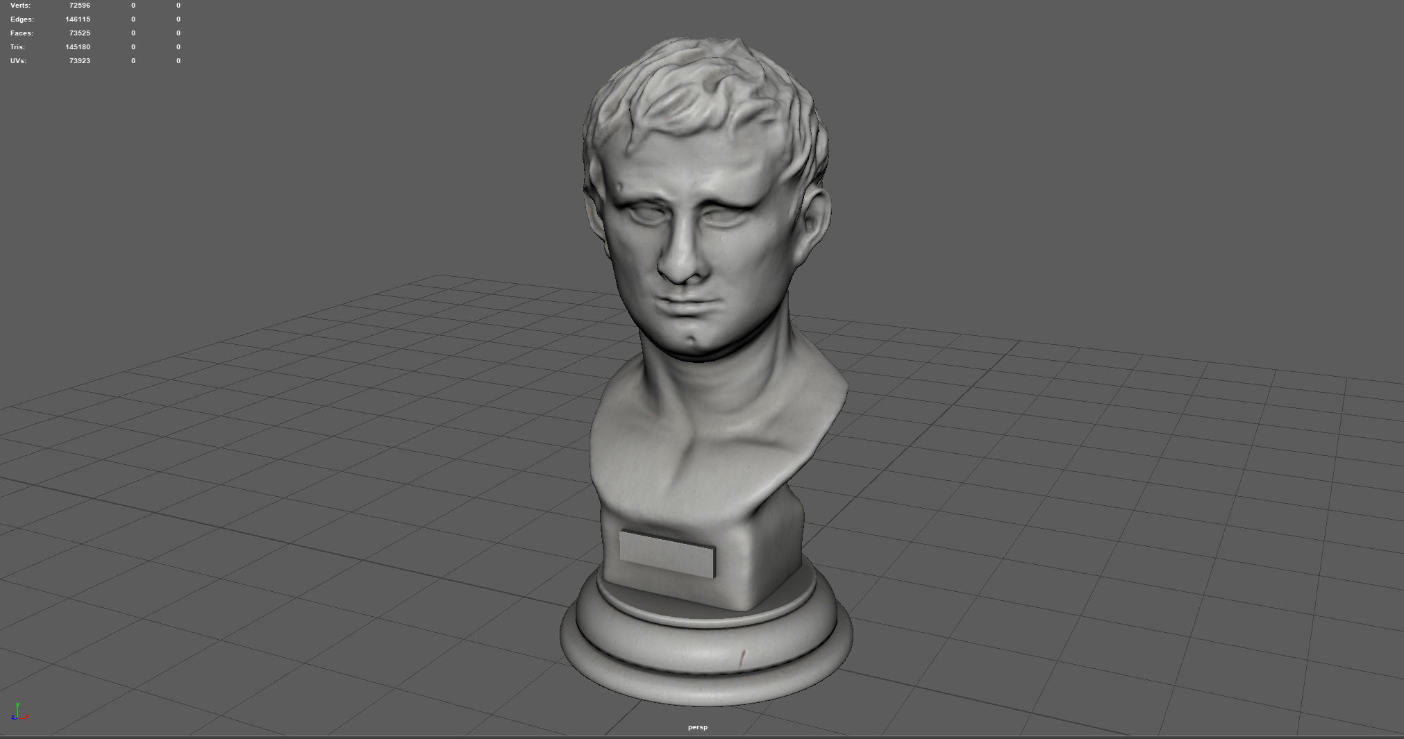 Agrippa Bust Low-poly 3D model_2