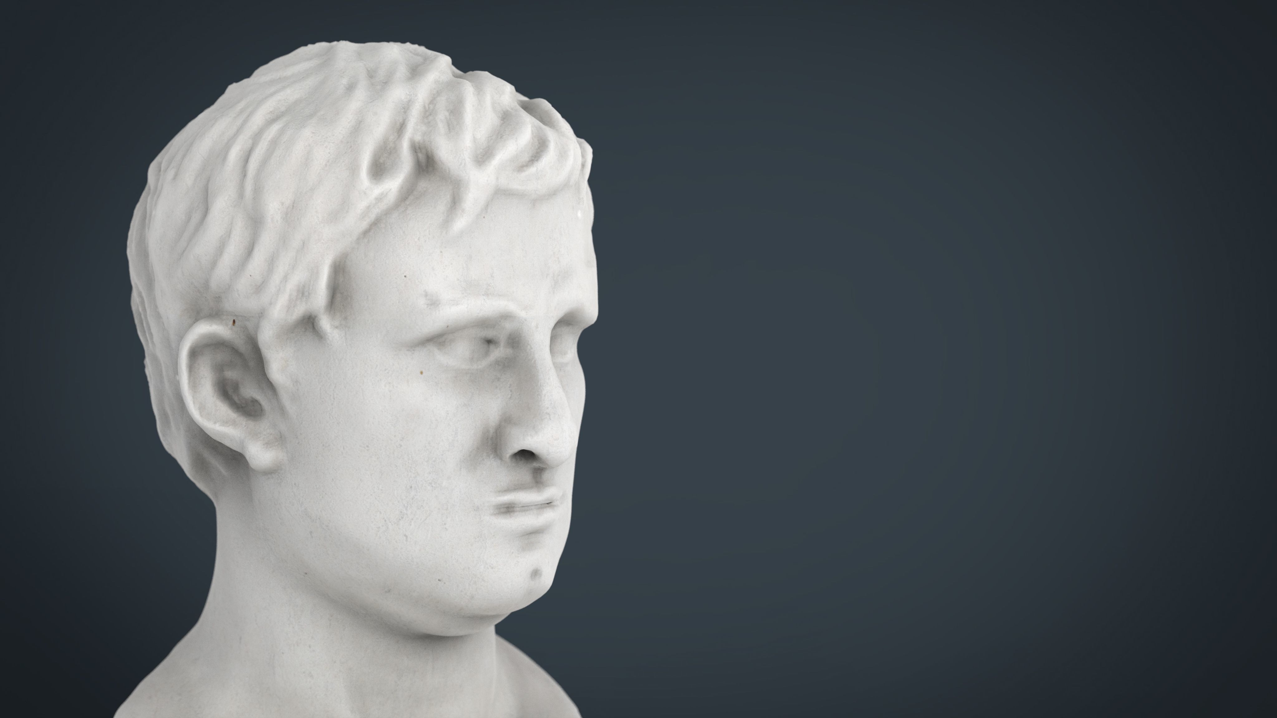 Agrippa Bust Low-poly 3D model_4