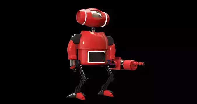 Scifi Cartoon Robot With Armour 3d model