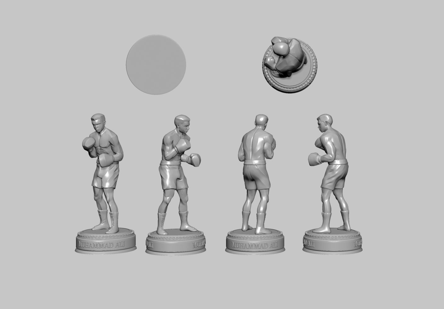 Muhammad Ali Statue 3d print ready 3D print model_1