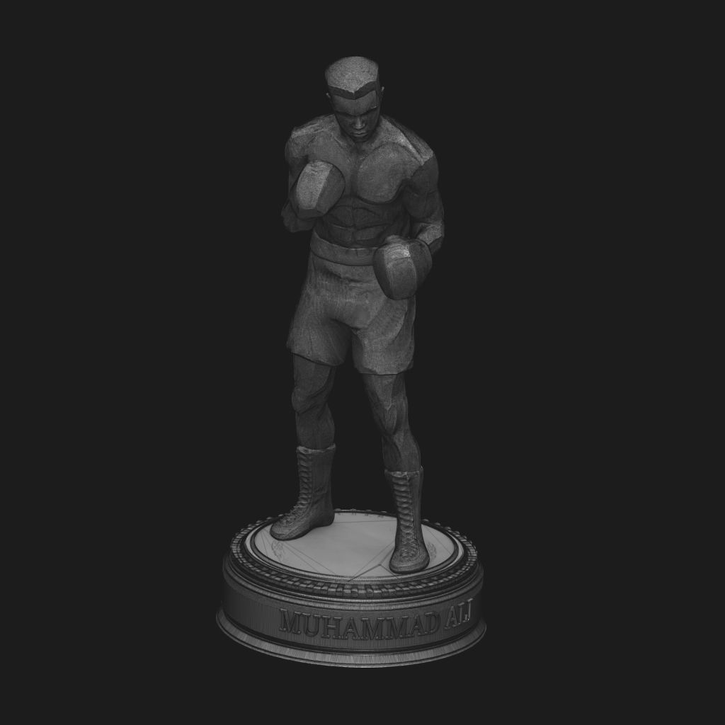 Muhammad Ali Statue 3d print ready 3D print model_9
