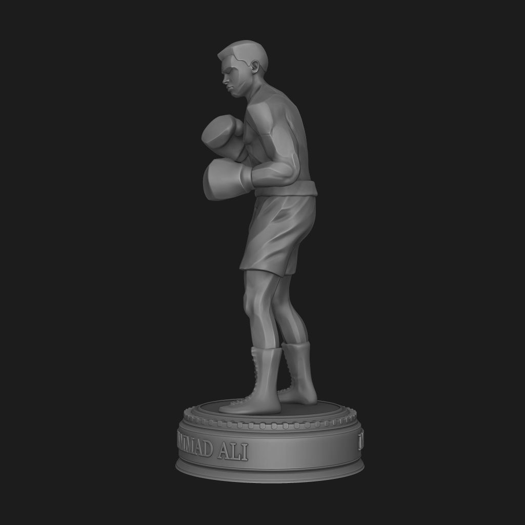 Muhammad Ali Statue 3d print ready 3D print model_8