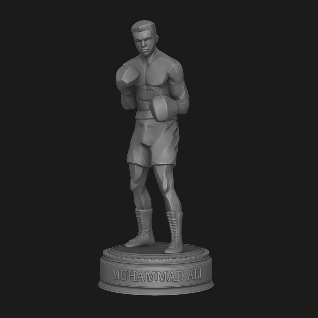 Muhammad Ali Statue 3d print ready 3D print model_2