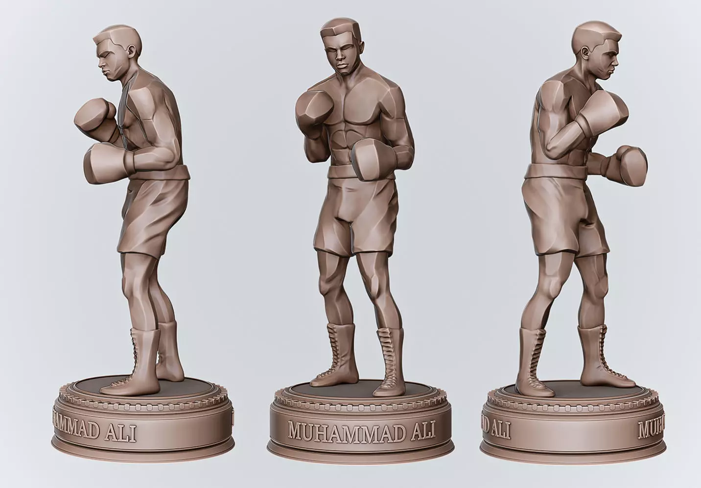 Muhammad Ali Statue 3d print ready 3D print model_0