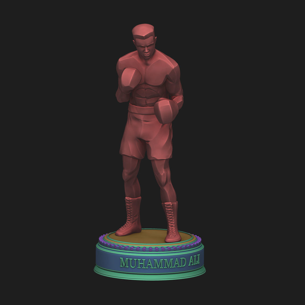 Muhammad Ali Statue 3d print ready 3D print model_10
