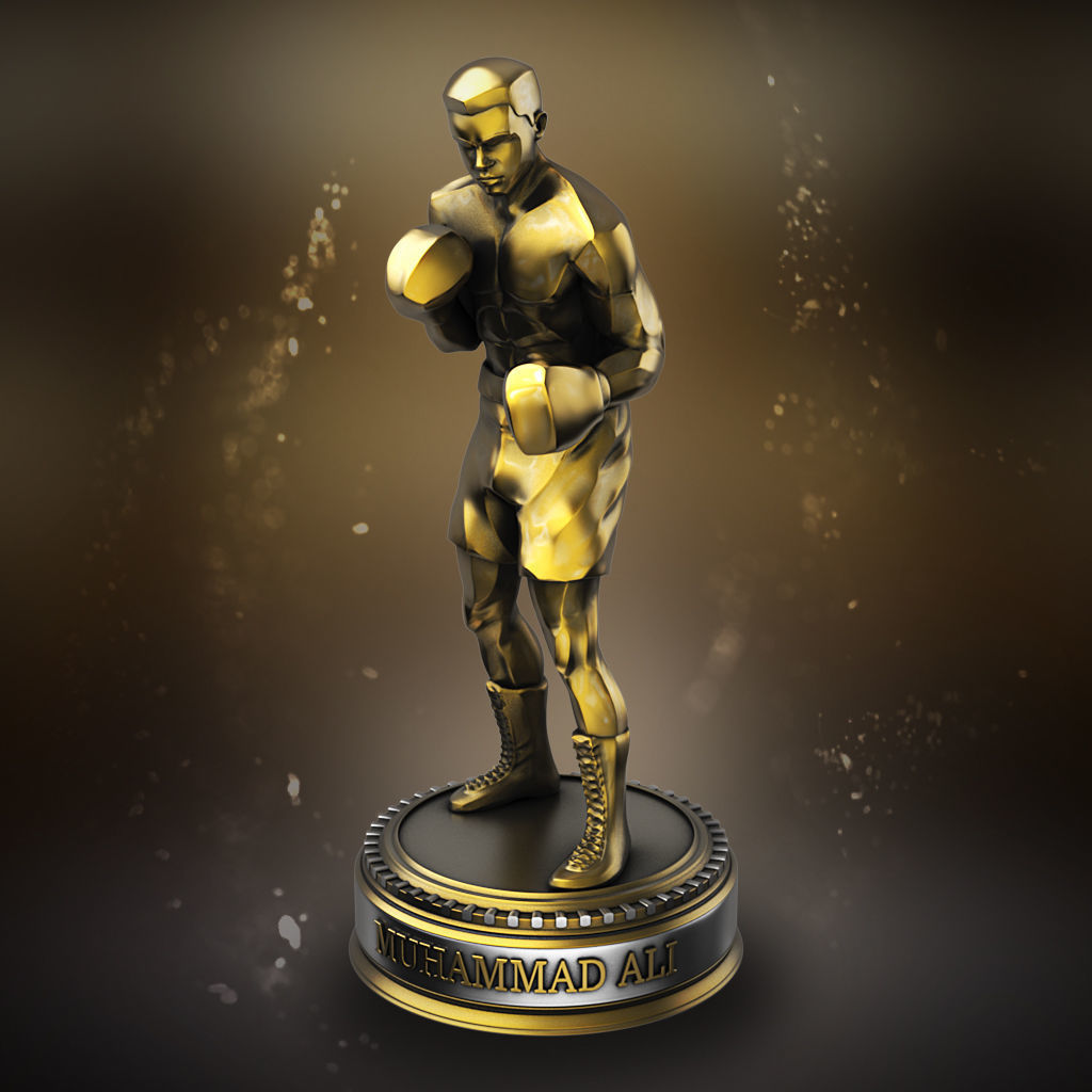 Muhammad Ali Statue 3d print ready 3D print model_6