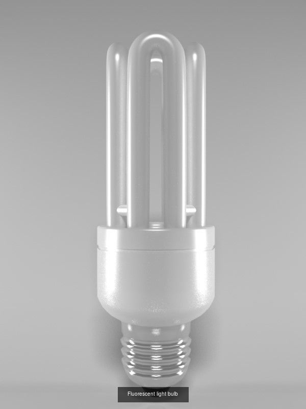Fluorescent Light Bulbs 3D Model Collection_3