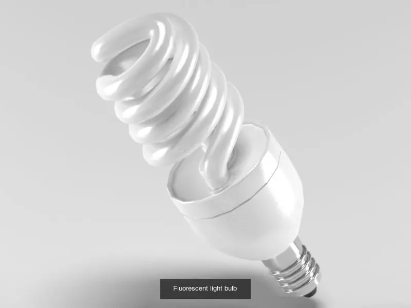 Fluorescent Light Bulbs 3D Model Collection_0