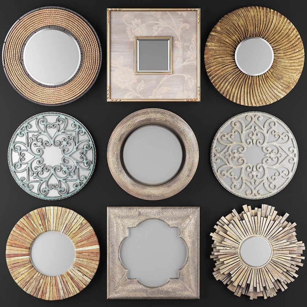 Collection of decorative mirrors 3D model_6