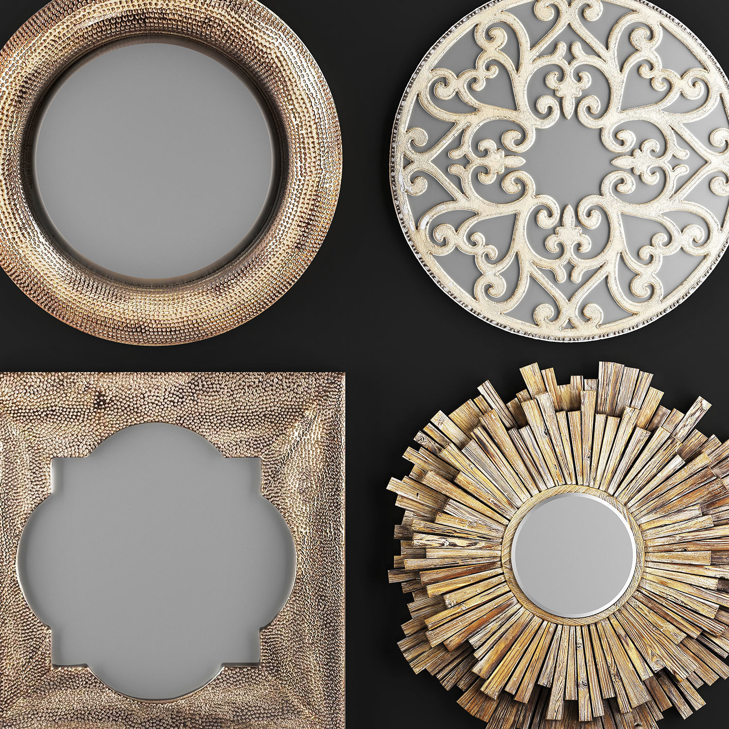 Collection of decorative mirrors 3D model_3
