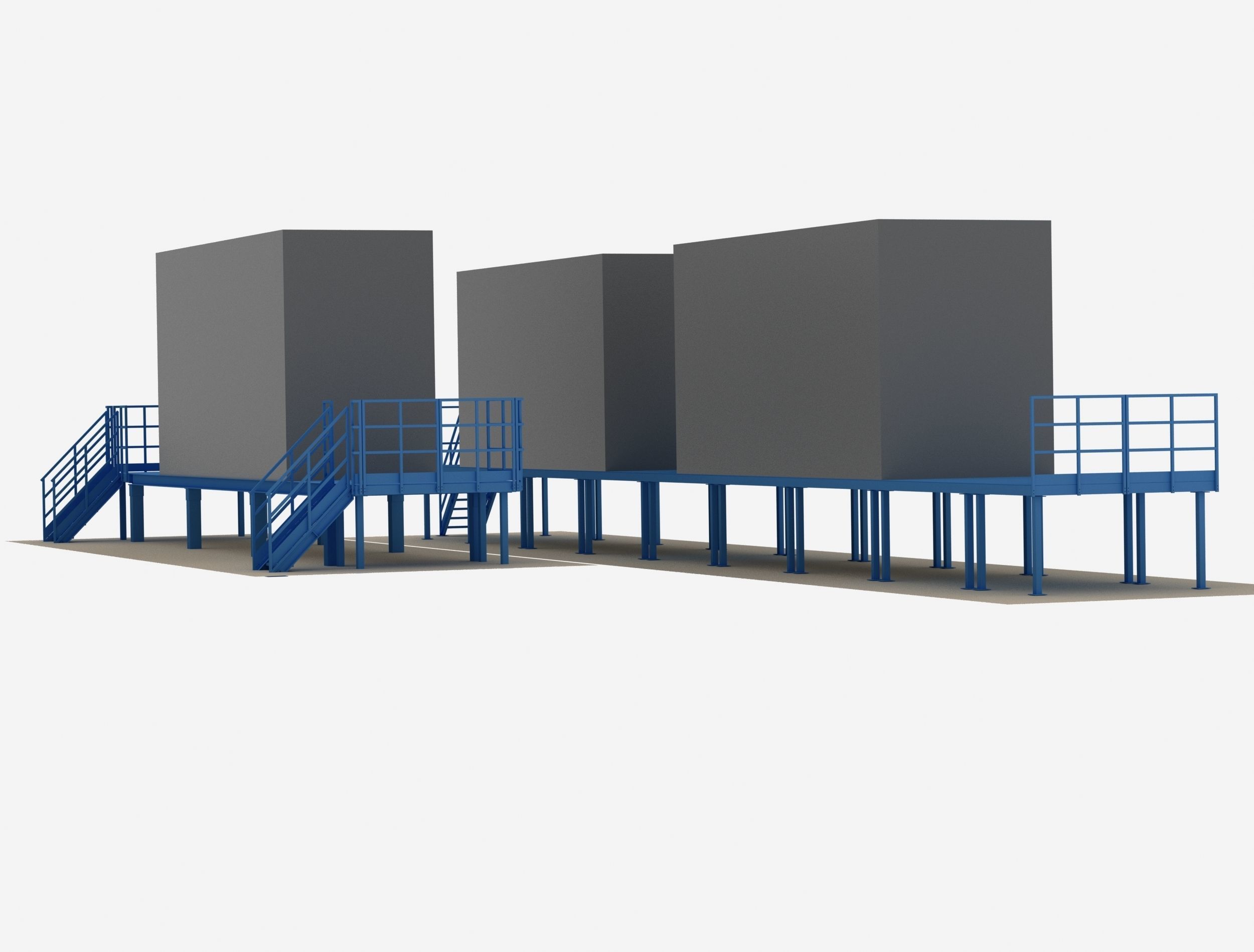 Modular industrial metal platforms 3D model_5