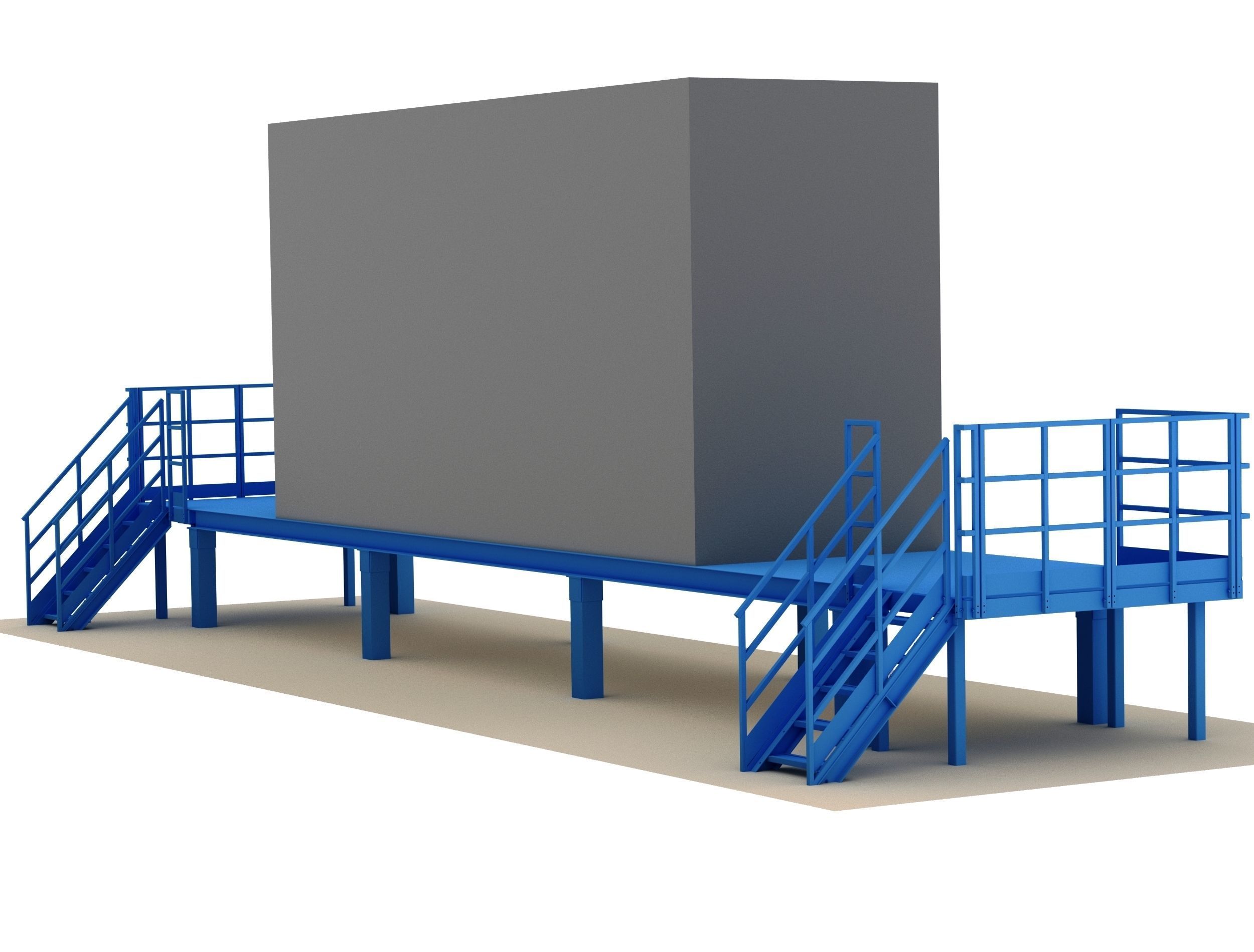 Modular industrial metal platforms 3D model_8