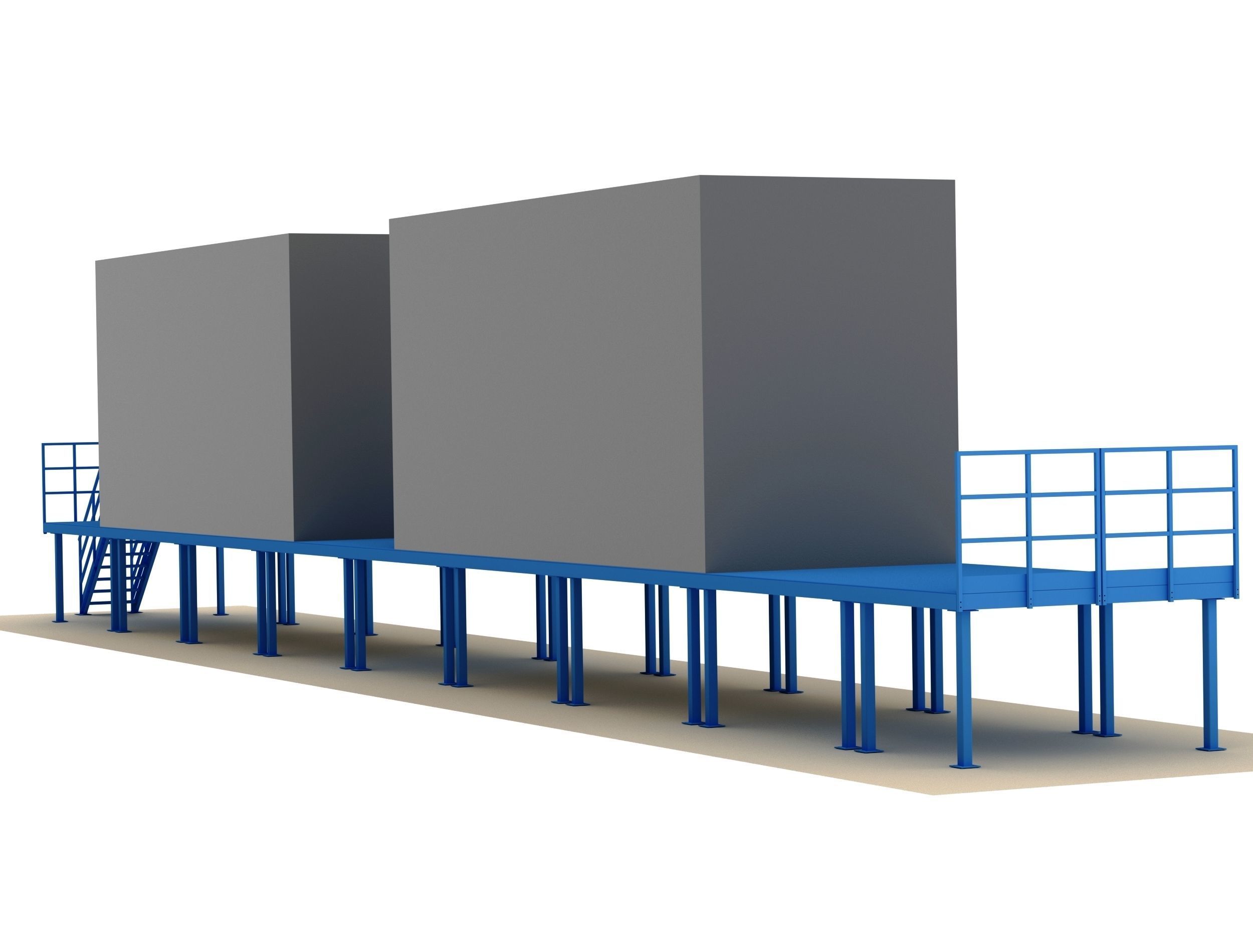 Modular industrial metal platforms 3D model_3