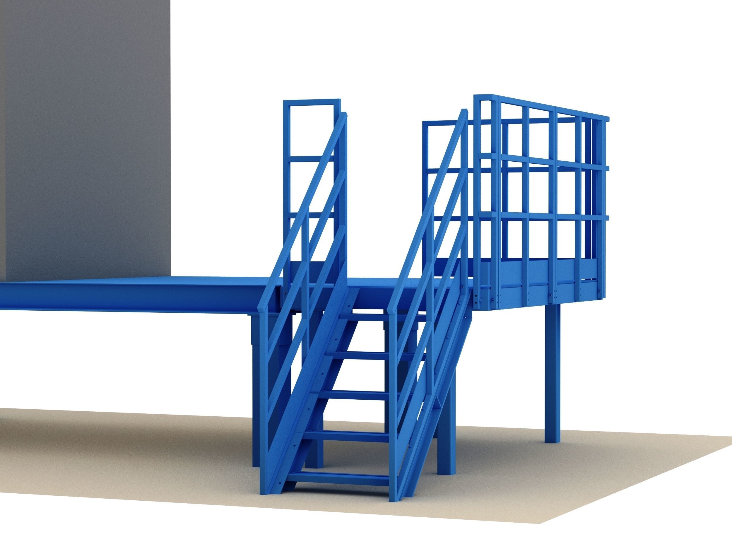 Modular industrial metal platforms 3D model_6