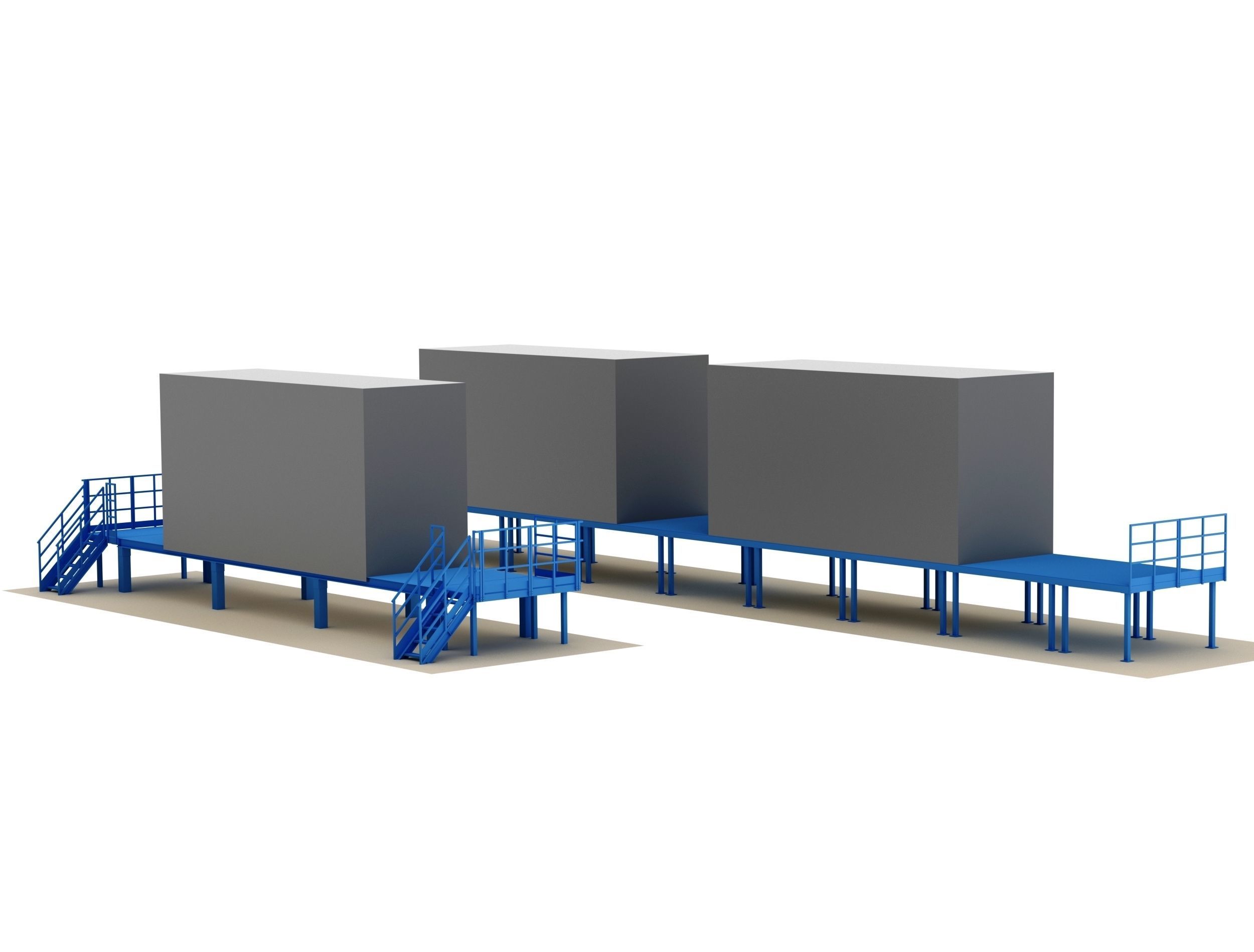Modular industrial metal platforms 3D model_4