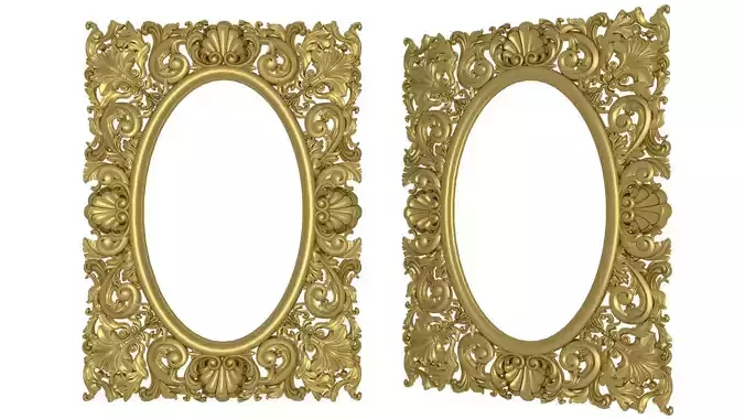 Mirror two gold ornate frames