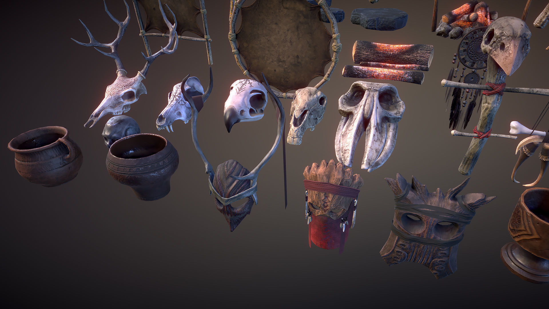 Shaman lair Low-poly 3D model_5