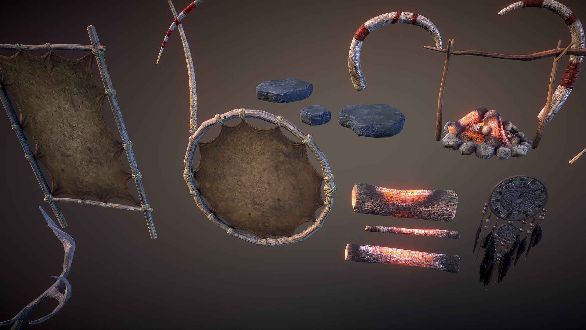 Shaman lair Low-poly 3D model_6