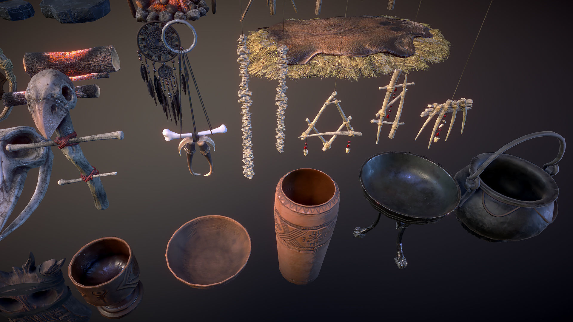 Shaman lair Low-poly 3D model_4