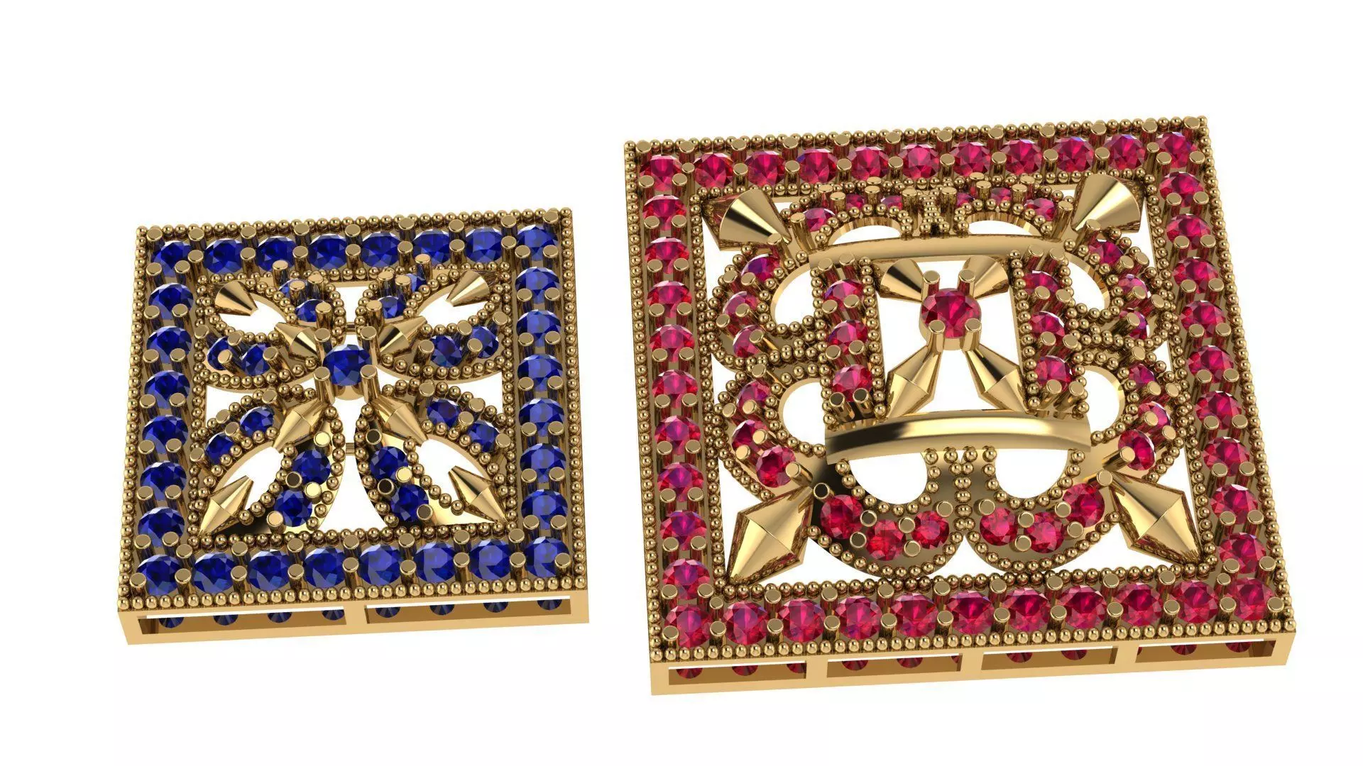 LOCKET SET rhinestone buckles Free 3D print model