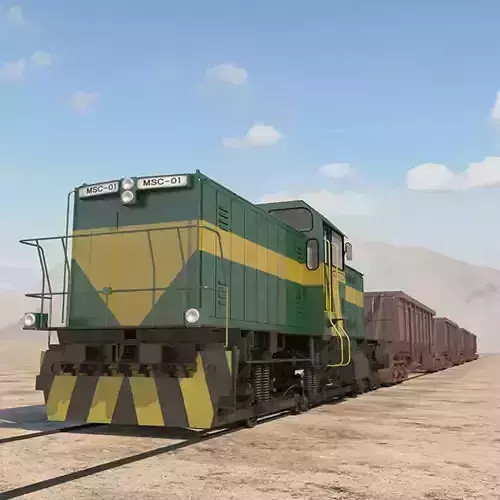 Train with hopper car