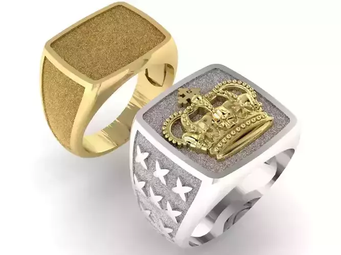 male signet with crown 