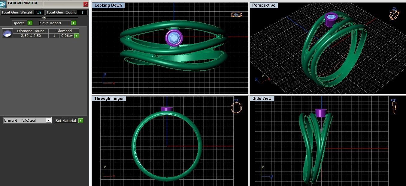 RIng Diamond Twig 3D print model_6