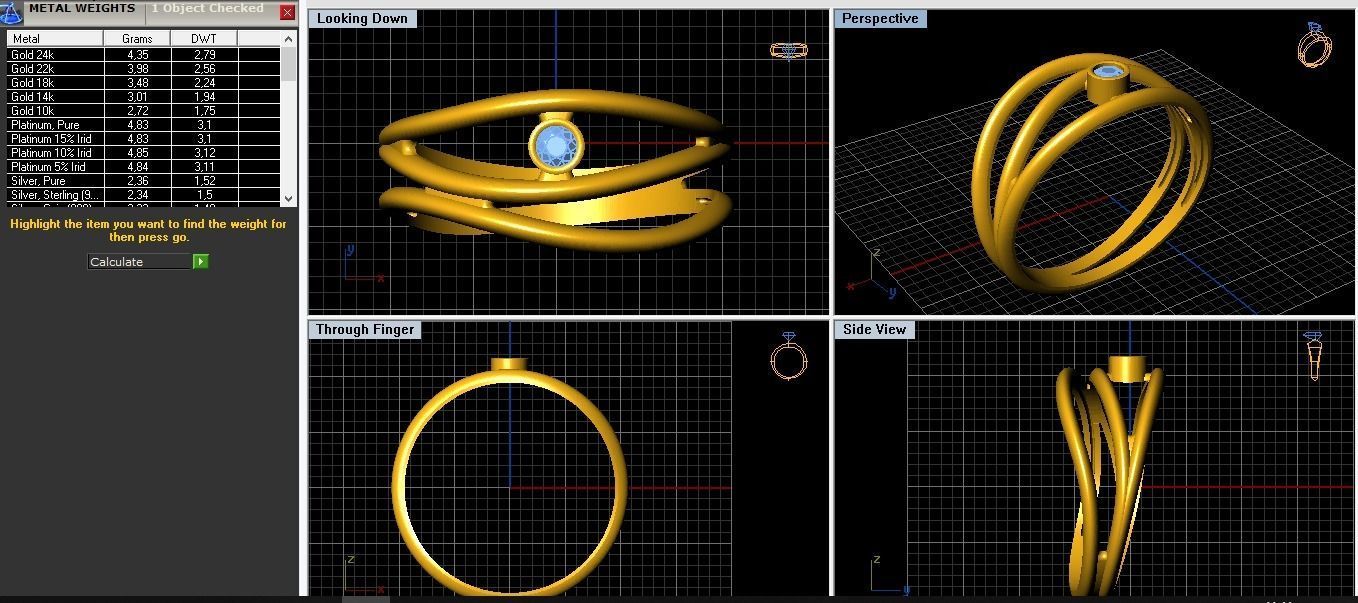 RIng Diamond Twig 3D print model_8