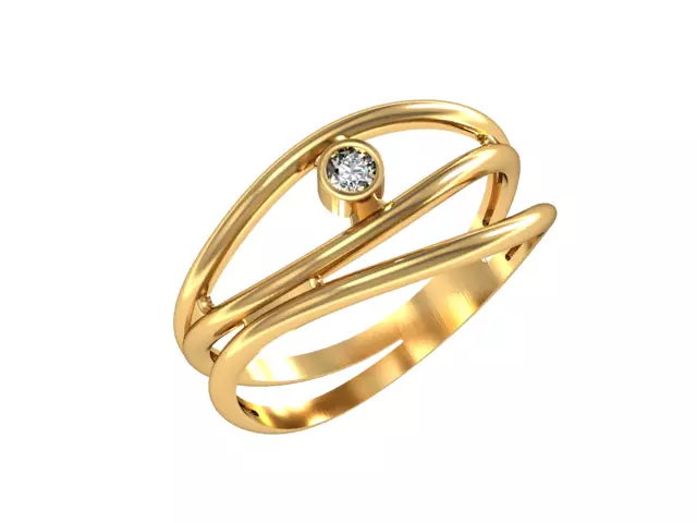 RIng Diamond Twig 3D print model_0