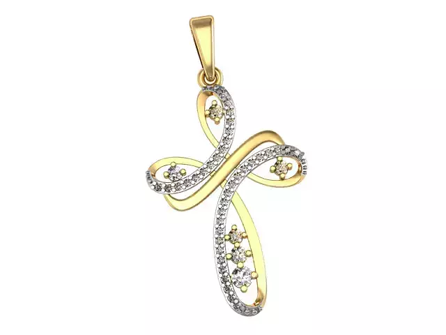 Pendant diamond cross  3D print model