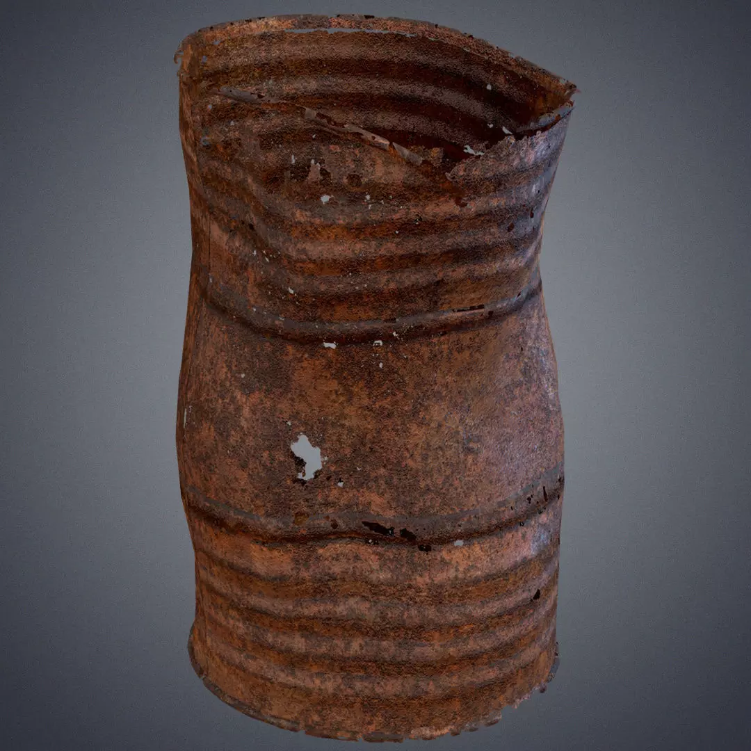 Oil barrel rusted Low-poly 3D model
