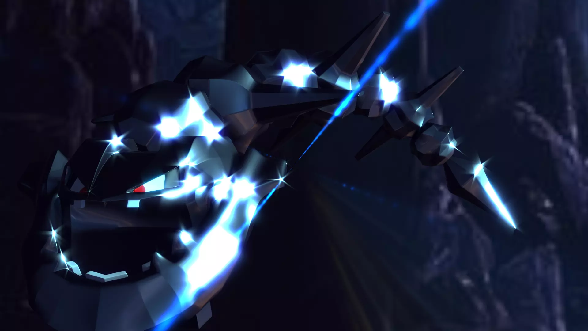 Steelix golden monster with spikes 3D model