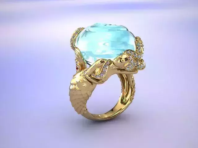 Ring Mermaid in Magerit style