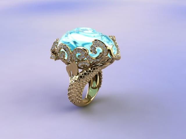 Ring Mermaid in Magerit style Free 3D print model_7