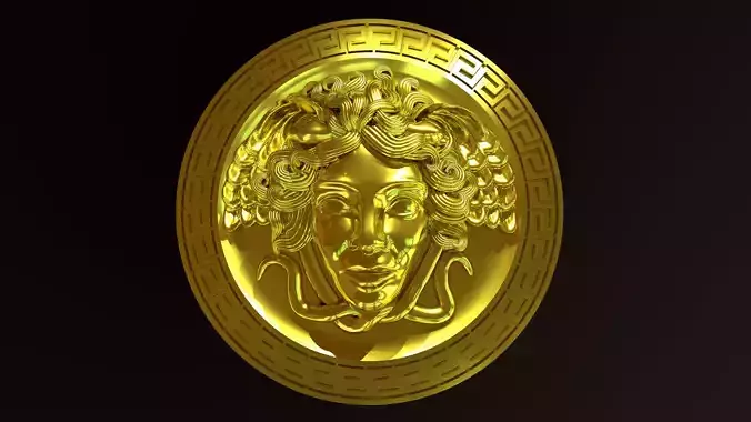 Medusa gold coin with head of
