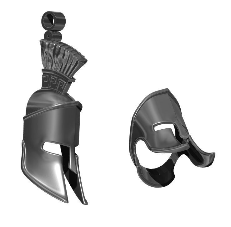 Lot of two models SPARTA Helmet Pendant and Ring  3D print model_1