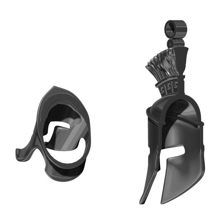 Lot of two models SPARTA Helmet Pendant and Ring  3D print model_2