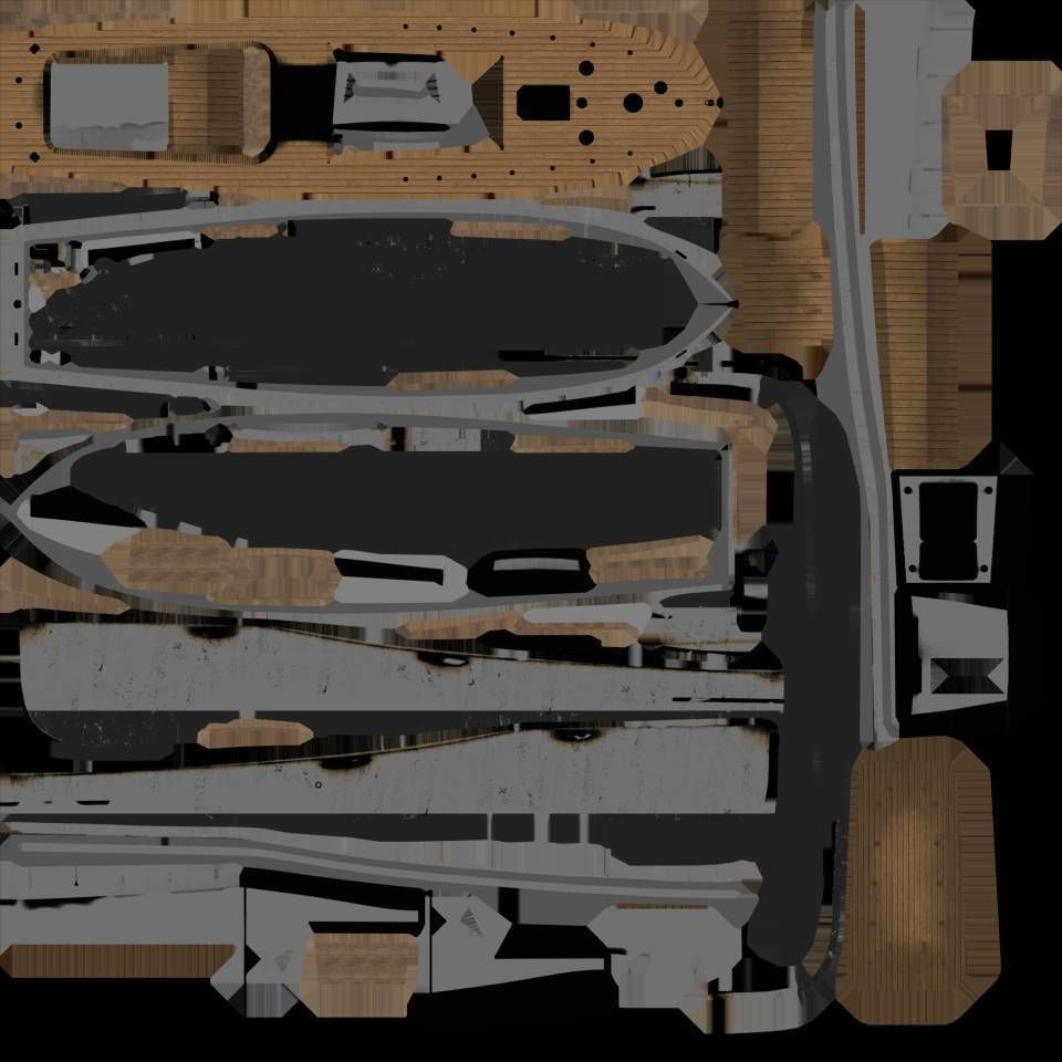 Japanese 11m 60Hp motor boat Low-poly 3D model_15