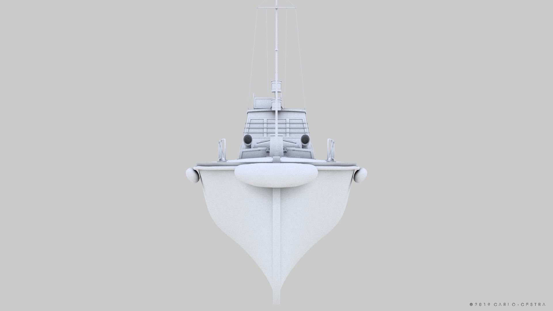 Japanese 11m 60Hp motor boat Low-poly 3D model_30