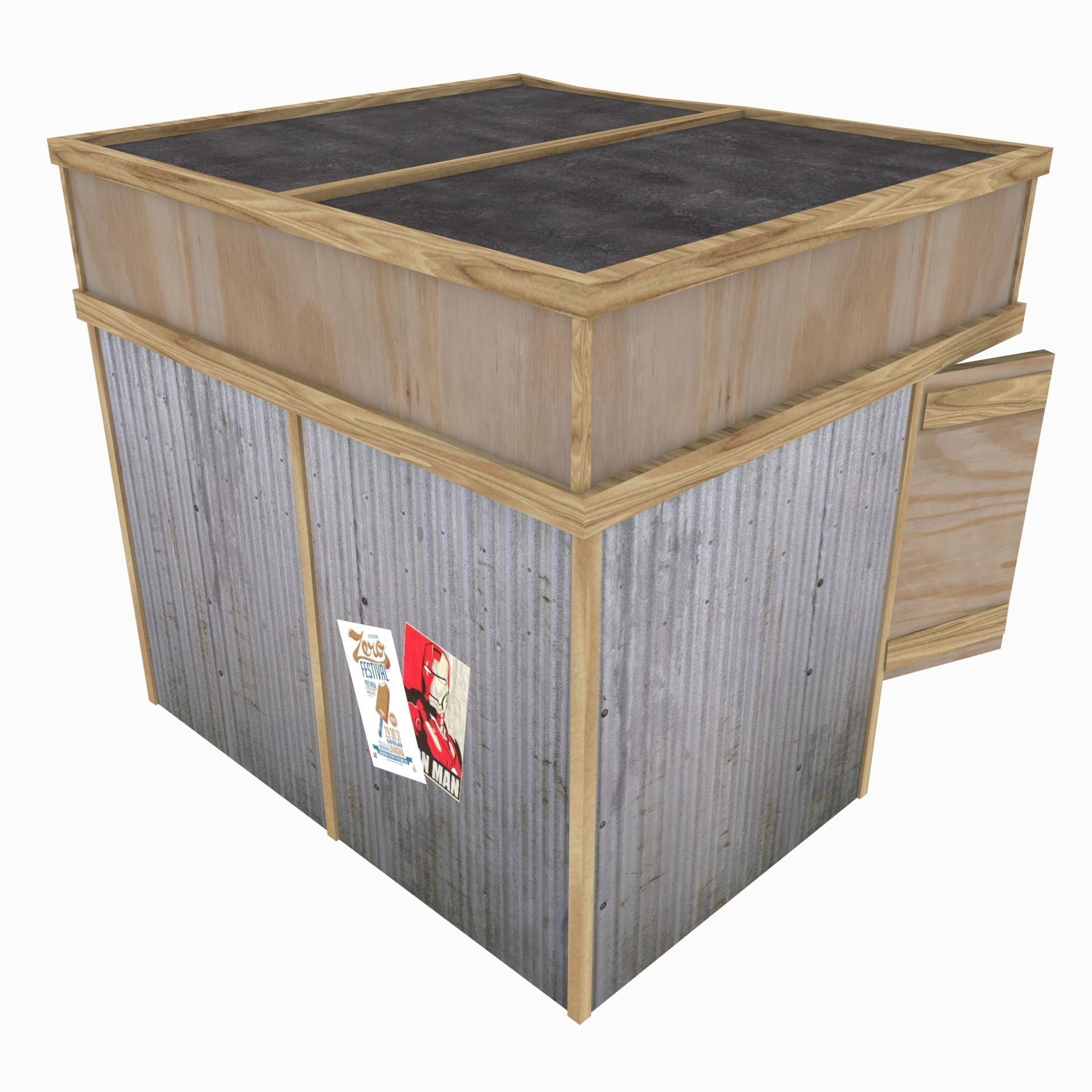 Kiosk textured Low-poly 3D model_6