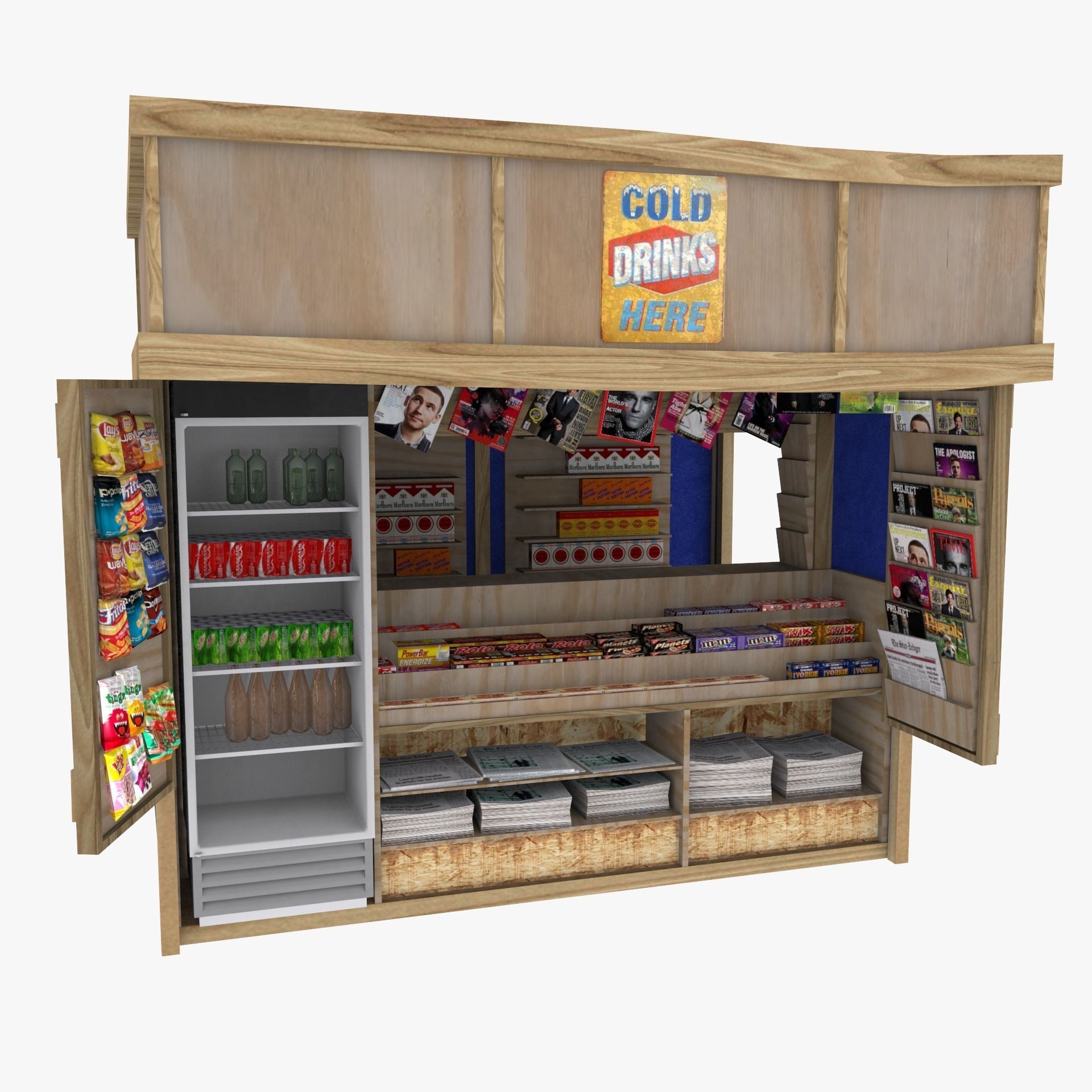 Kiosk textured Low-poly 3D model_7