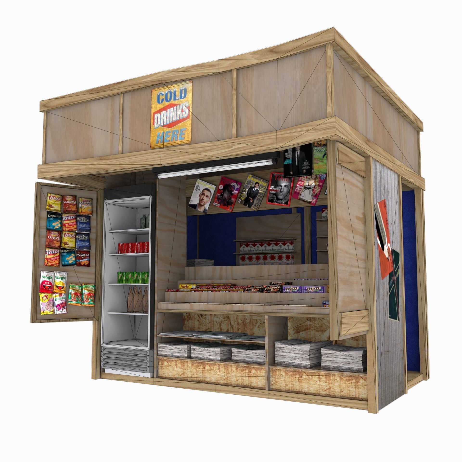 Kiosk textured Low-poly 3D model_10