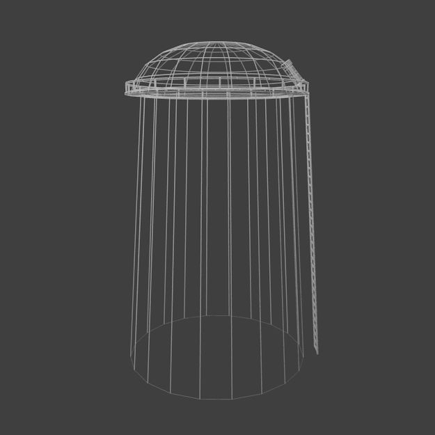 Farm Silo Low-poly 3D model_7
