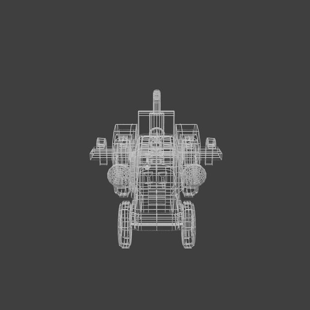 Tractor toy Low-poly 3D model_5