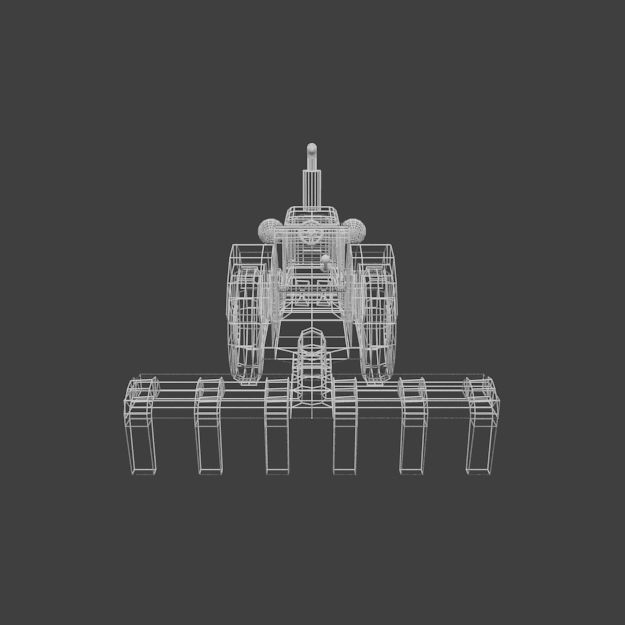 Tractor toy Low-poly 3D model_4