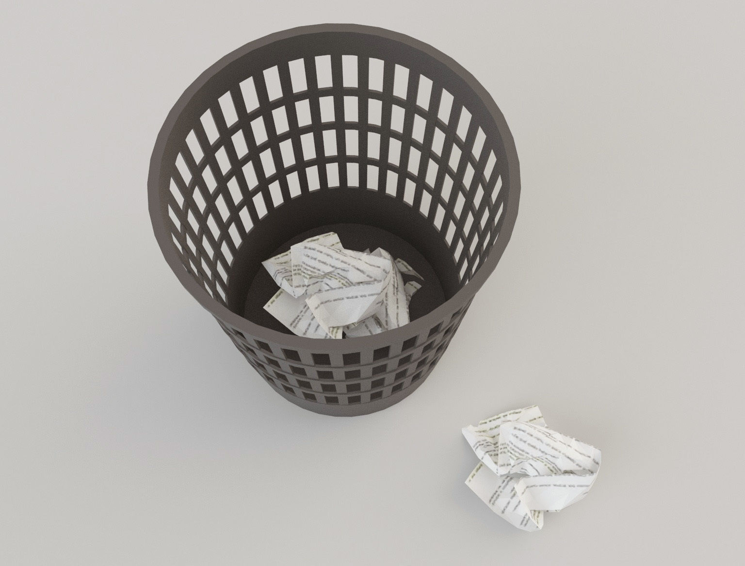 Paper bin 1 Lowpoly Low-poly 3D model_1